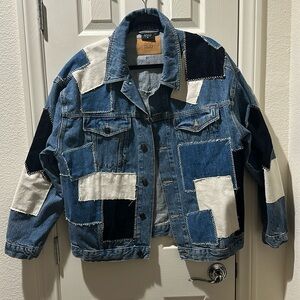 Vintage Patchwork Denim Jacket - Size M